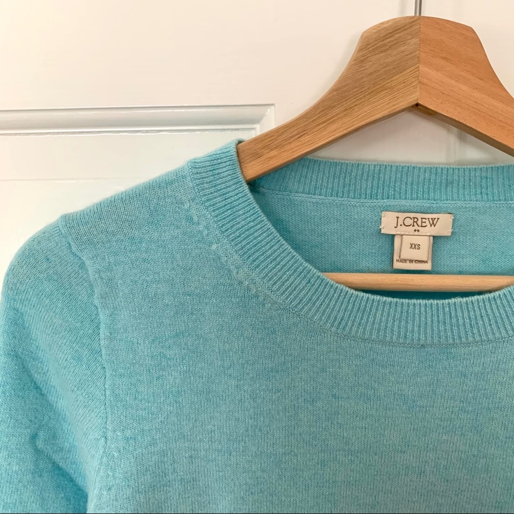 J. Crew Factory wool Teddy sweater heather blue